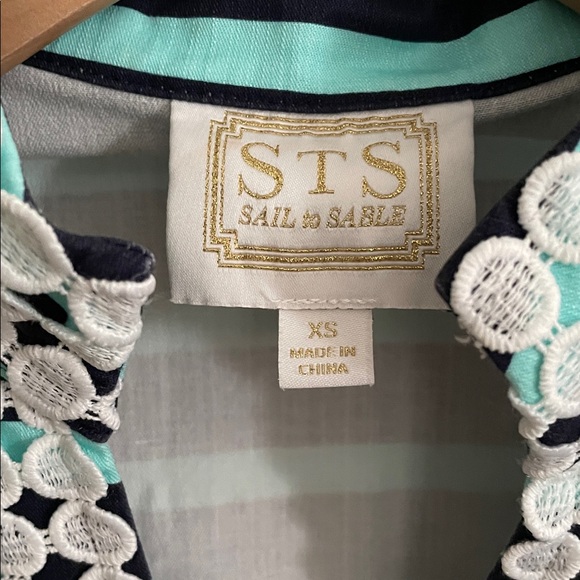 Sail to Sable Striped Navy and Teal Dress - Picture 4 of 11